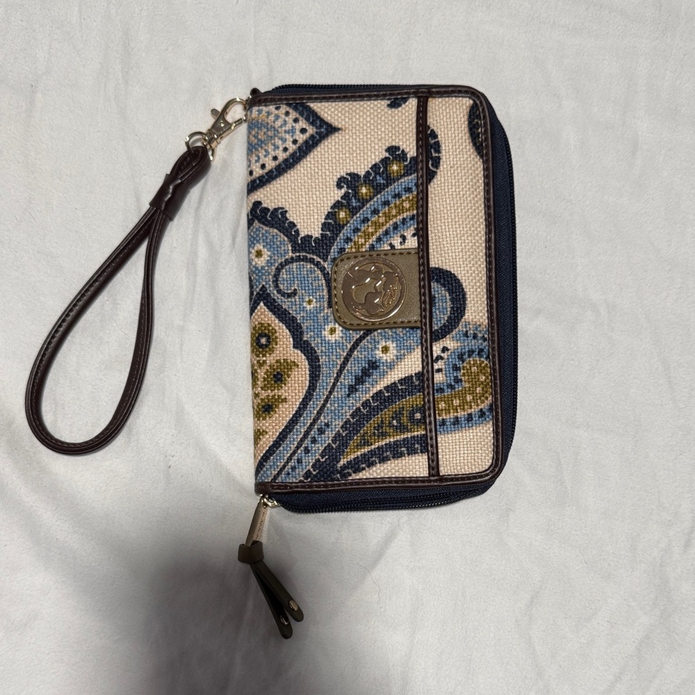 Spartina 449 Blue and Cream Wristlet